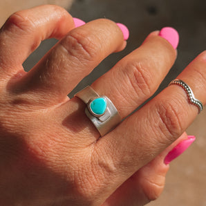 Turquoise Shield Ring