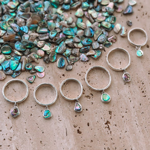 Abalone Charm Rings ✦ options