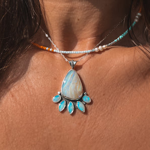 Opal Sunburst Necklace