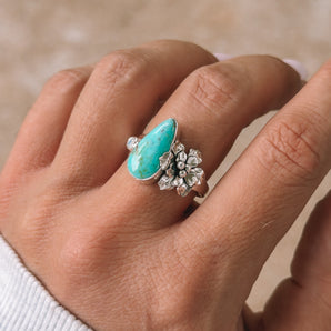 Floral Moonstone Ring
