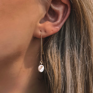 MOTHER OF PEARL EAR THREADERS