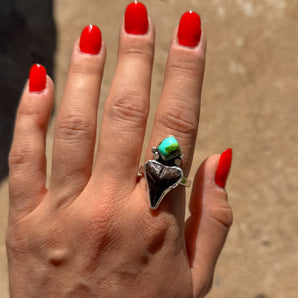 Shark Tooth Turquoise Ring