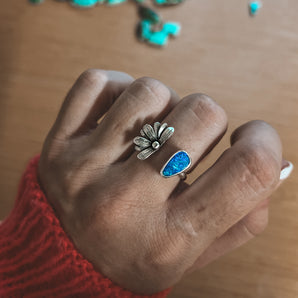 OPAL FLOWER OPEN ROAD RING