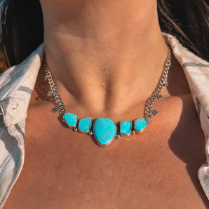 Turquoise Trail Curb Chain Necklace