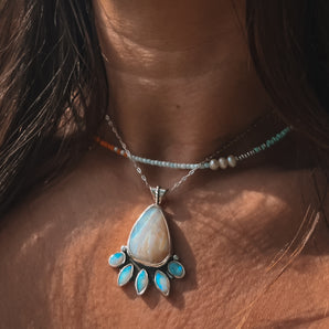 Opal Sunburst Necklace