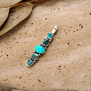 Abalone and Sonoran Turquoise Pendant