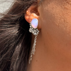 Chalcedony Floral Dangles