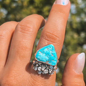 Floral Trail Ring (turquoise)