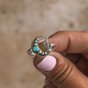 Moon Saguaro Ring