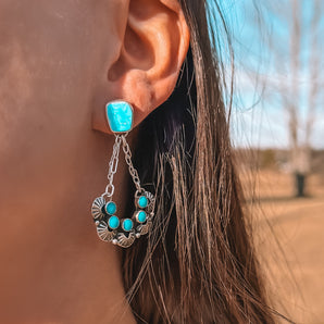 Stamped Crescent Earrings