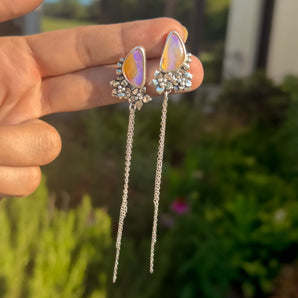 Opal Floral Dangles