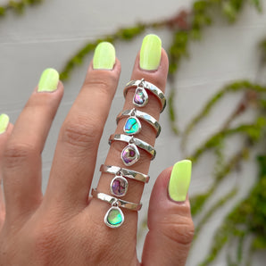 Abalone Charm Rings ✦ options
