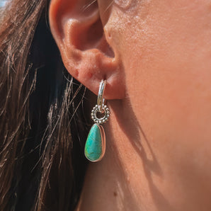Turquoise Beaded Hoops