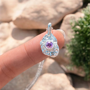 Amoebas Necklace (amethyst)