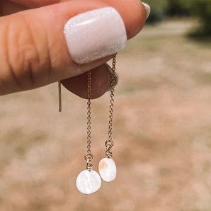 MOTHER OF PEARL EAR THREADERS